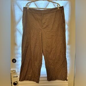 Eloquii Tan Checkered Dress Pants